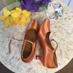 Eliska Copper 2 Inch Ballroom Dance Shoes Size 6.5